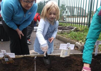 We plant a school garden with our parents