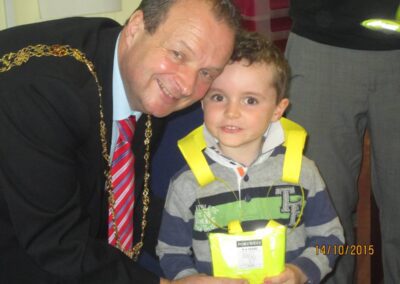 We met the Lord Mayor, Cllr. Chris O’Leary. He gave us our high visibility jackets…